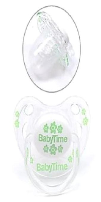 Baby Time 0 Ay+ Ortodontik Damaklı Silikon Emzik Şeffaf