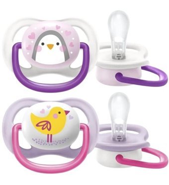Philips Avent Ultra Air Animals 0 Ay+ Kiraz Uçlu Silikon 2'li Emzik Açık Mavi