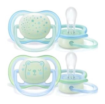 Philips Avent Ultra Air Nighttime 0-6 Ay Fosforlu Delikli Ortodontik Silikon Emzik Fuşya