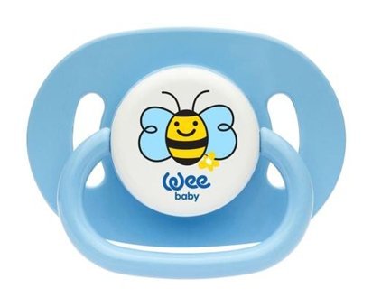 Wee Baby No:2 6 Ay+ Delikli Kiraz Uçlu Silikon Emzik Mavi