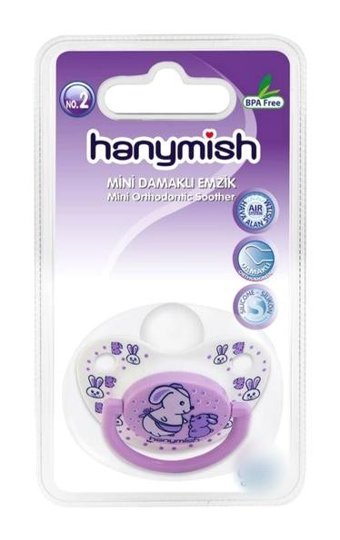 Hanymish No:1 0-6 Ay Delikli Ortodontik Damaklı Silikon Emzik Çok Renkli