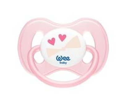 Wee Baby No:2 6-18 Ay+ Delikli Ortodontik Damaklı Emzik Pembe