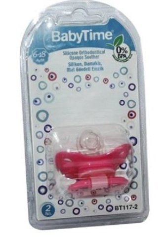 Baby Time 0 Ay+ Ortodontik Damaklı Silikon Emzik Pembe
