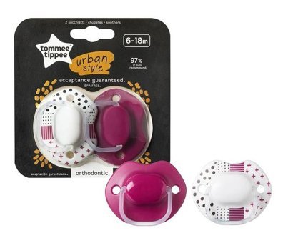Tommee Tippee Urban 18 Ay+ Delikli Ortodontik Silikon 2'li Emzik Pembe