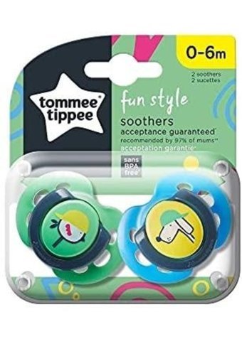 Tommee Tippee Fun Style 0-6 Ay Delikli Ortodontik Silikon 2'li Emzik Gold-Pembe