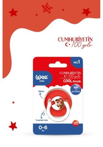 Wee Baby Cool 12 Ay+ Delikli Kiraz Uçlu Silikon Emzik Kırmızı