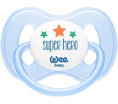 Wee Baby No:2 6-18 Ay+ Delikli Ortodontik Damaklı Emzik Mavi