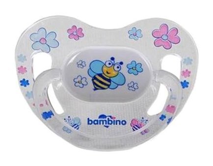 Bambino 0-6 Ay Ortodontik Kiraz Uçlu Damaklı Silikon Emzik Mavi