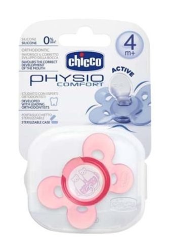 Chicco Physio Comfort 6-18 Ay+ Ortodontik Damaklı Silikon Emzik Sarı