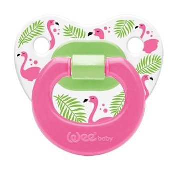 Wee Baby No:2 6-18 Ay+ Delikli Ortodontik Damaklı Silikon Emzik Pembe-Yeşil
