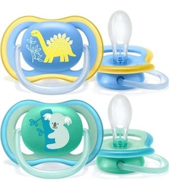 Philips Avent Ultra Air Nighttime 0-12 Ay Fosforlu Delikli Ortodontik Silikon 2'li Emzik Kırmızı