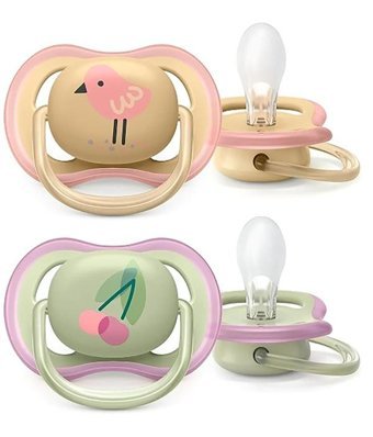 Philips Avent Ultra Air 0 Ay+ Delikli Kiraz Uçlu Silikon 2'li Emzik Yeşil