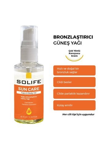 Solife Sun Care 0 Faktör Güneş Yağı 75 ml