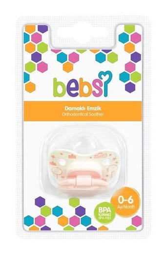 Bebsi No1 P 0-6 Ay Ortodontik Kiraz Uçlu Damaklı Silikon Emzik Çok Renkli