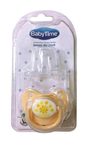 Baby Time Bt129-2 6-18 Ay+ Ortodontik Kiraz Uçlu Damaklı Silikon Emzik Krem