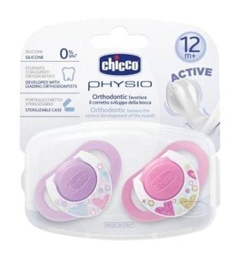 Chicco Physio Compact 18 Ay+ Ortodontik Damaklı Silikon 2'li Emzik Çok Renkli