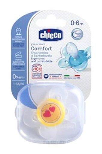 Chicco Physio Comfort 12 Ay+ Ortodontik Damaklı Silikon Emzik Beyaz