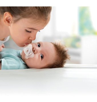 Chicco Physioforma 2-6 Ay Ortodontik Damaklı Silikon 2'li Emzik Beyaz-Mavi