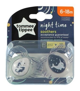 Tommee Tippee Ortodontik 6-18 Ay+ Delikli Ortodontik Silikon 2'li Emzik Şeffaf