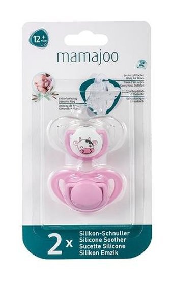 Mamajoo 18 Ay+ Delikli Ortodontik Damaklı Silikon 2'li Emzik Çok Renkli