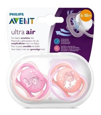 Philips Avent Ultra Air 6 Ay+ Delikli Kiraz Uçlu Silikon 2'li Emzik Yeşil