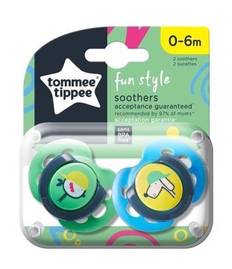 Tommee Tippee Fun Style 0-6 Ay Delikli Ortodontik Kauçuk 2'li Emzik Yeşil