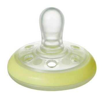 Tommee Tippee Breastlike 6-18 Ay+ Fosforlu Delikli Ortodontik Kauçuk Emzik Sarı