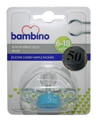 Bambino Be801 18 Ay+ Ortodontik Kiraz Uçlu Damaklı Silikon Emzik Yeşil