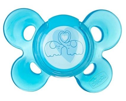 Chicco Physio Comfort 6-12 Ay Ortodontik Damaklı Silikon Emzik Mavi