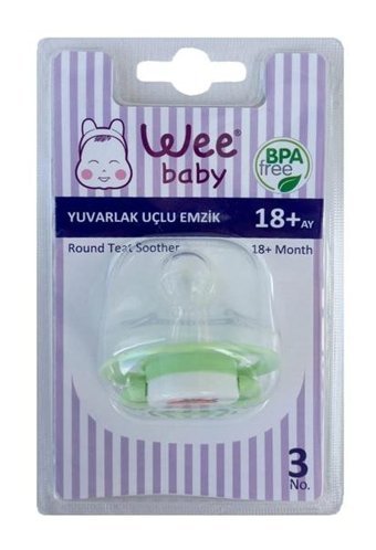 Wee Baby 18 Ay+ Kiraz Uçlu Damaklı Silikon Emzik Yeşil