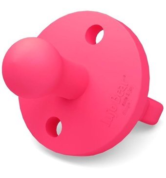 Lujo Bear No:2 0-6 Ay Delikli Ortodontik Kiraz Uçlu Silikon Emzik Beyaz-Pembe