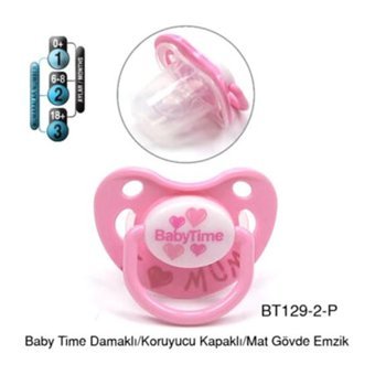 Baby Time Bt12902 6 Ay+ Ortodontik Kiraz Uçlu Damaklı Silikon Emzik Pembe