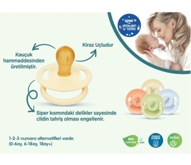 Nuk No:3 18 Ay+ Delikli Kiraz Uçlu Kauçuk Emzik Çok Renkli