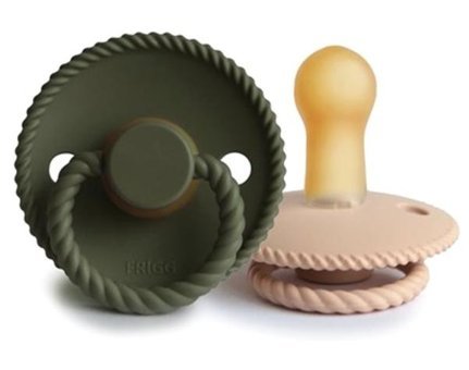 Frigg Rope 6-18 Ay+ Kiraz Uçlu Kauçuk 2'li Emzik Haki-Pudra
