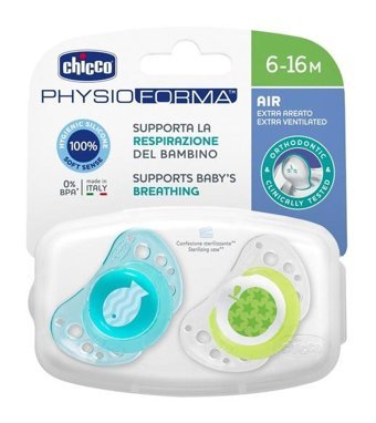 Chicco Physio Air 6-16 Ay Ortodontik Damaklı Silikon Emzik Beyaz-Bej
