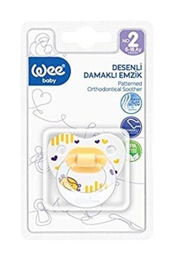 Wee Baby No:2 6-18 Ay+ Delikli Ortodontik Damaklı Silikon Emzik Çok Renkli