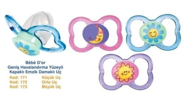 Bebedor No:2 0-24 Ay Ortodontik Kiraz Uçlu Damaklı Silikon Emzik Sarı