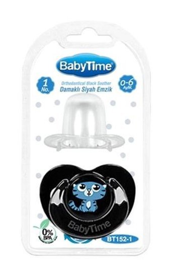 Nuk BT153 0-6 Ay Ortodontik Kiraz Uçlu Damaklı Silikon Emzik Siyah