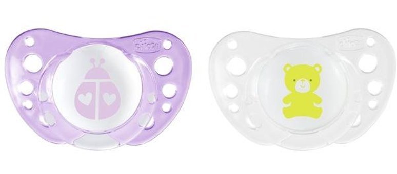 Chicco Physioforma Air 0-6 Ay Ortodontik Damaklı Silikon 2'li Emzik Beyaz-Pembe