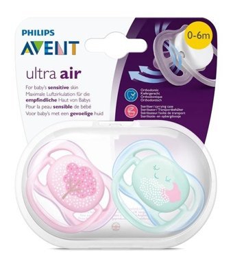 Philips Avent Ultra Air 0-6 Ay Kiraz Uçlu Silikon Emzik Açık Pembe-Krem