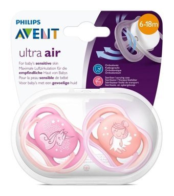 Philips Avent Ultra Air 6-18 Ay+ Delikli Ortodontik Silikon 2'li Emzik Yeşil