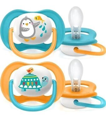 Philips Avent Ultra Air 6-18 Ay+ Ortodontik Kiraz Uçlu Damaklı Silikon 2'li Emzik Çok Renkli