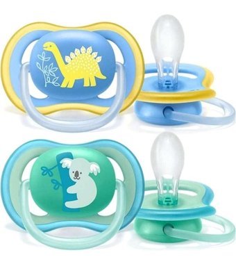 Philips Avent Ultra Air Nighttime 0-6 Ay Fosforlu Kiraz Uçlu Silikon 2'li Emzik Gold-Pembe