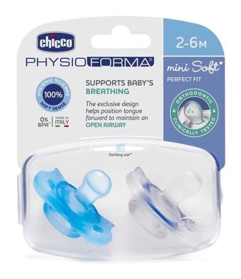 Chicco Physioforma 6-18 Ay+ Ortodontik Damaklı Silikon 2'li Emzik Gül Kurusu