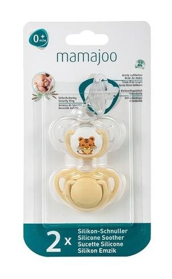 Mamajoo 12 Ay+ Delikli Ortodontik Damaklı Silikon 2'li Emzik Mavi