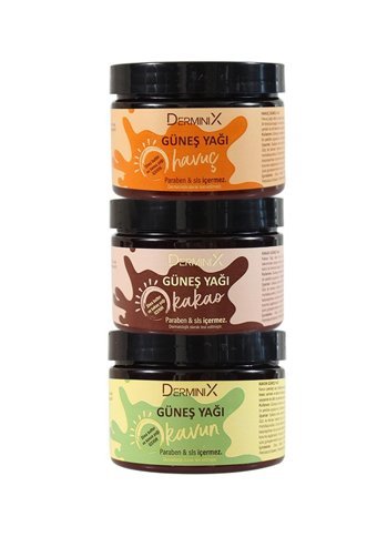 Derminix Kavunlu Havuçlu Ve Kakaolu 0 Faktör Güneş Yağı 3x125 ml