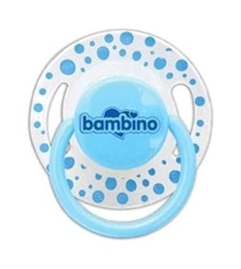 Bambino 18 Ay+ Ortodontik Kiraz Uçlu Damaklı Silikon Emzik Mavi