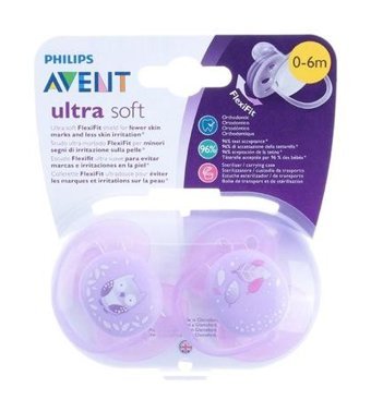 Philips Avent Ultra Soft 0 Ay+ Kiraz Uçlu Silikon 2'li Emzik Yeşil