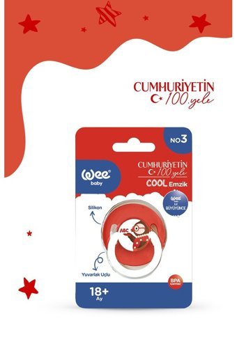 Wee Baby Cool 18 Ay+ Delikli Kiraz Uçlu Silikon Emzik Kırmızı