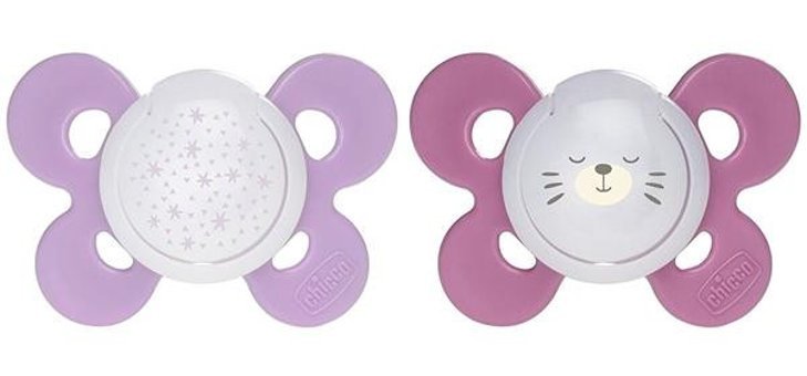 Chicco Physio Comfort 16-36 Ay Ortodontik Kiraz Uçlu Silikon 2'li Emzik Gold-Pembe